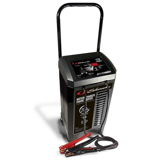 Schumacher SC1309 6/12V Wheeled Automatic Battery Charger and 40/200A Engine Starter with Advanced Diagnostic Testing