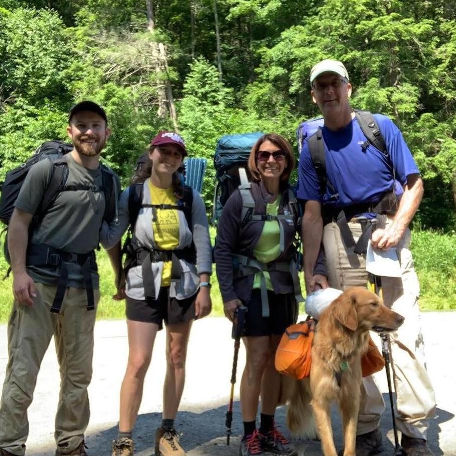 Family backpacking trip