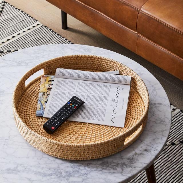 Merida Rattan Round Tray 18in, Natural