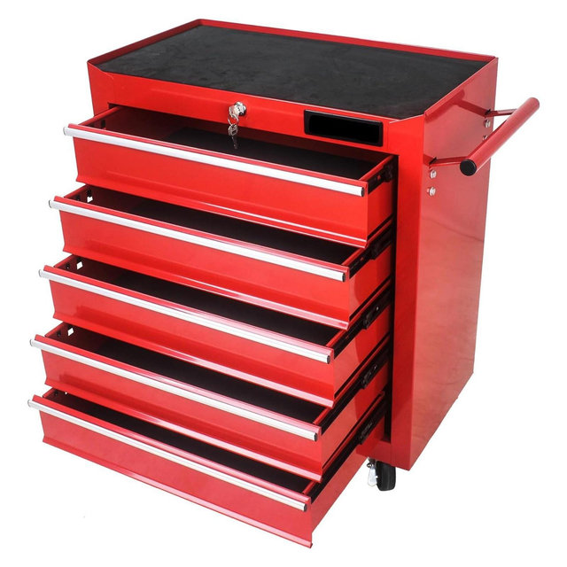 5 Drawer Rolling Tool Chest, Tool Box, Multifunctional Tool Cart On Wheels,Tool Storage Organizer Cabinets With Key Locking for Garage, Warehouse