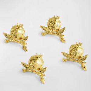 Pomegranate Place Card Holder Set - Gold