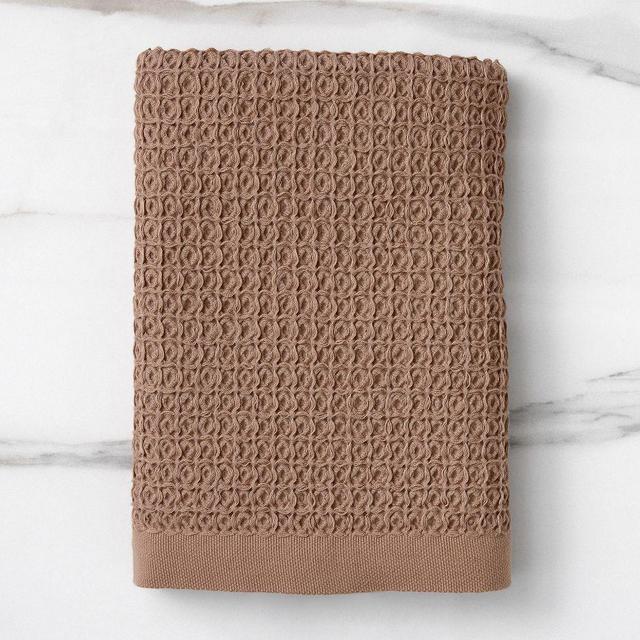 Plush Waffle, Bath Towel, Baked Clay