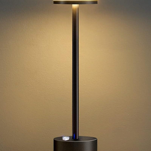 PUSU Portable Table Lamp Battery Powered LED Lamp Cordless Table Lights 3-Level Brightness Touch Control,for Home Office Bedroom Hotel Room Restaurant Outdoor(Black)