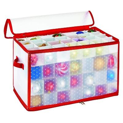 Ornament Storage Organizer Holds 112 2.25&#34; Ornaments Red - Simplify