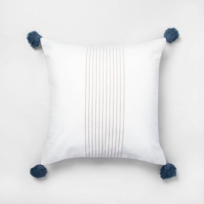 Tassel Throw Pillow Sour Cream / Taupe - Hearth & Hand™ with Magnolia