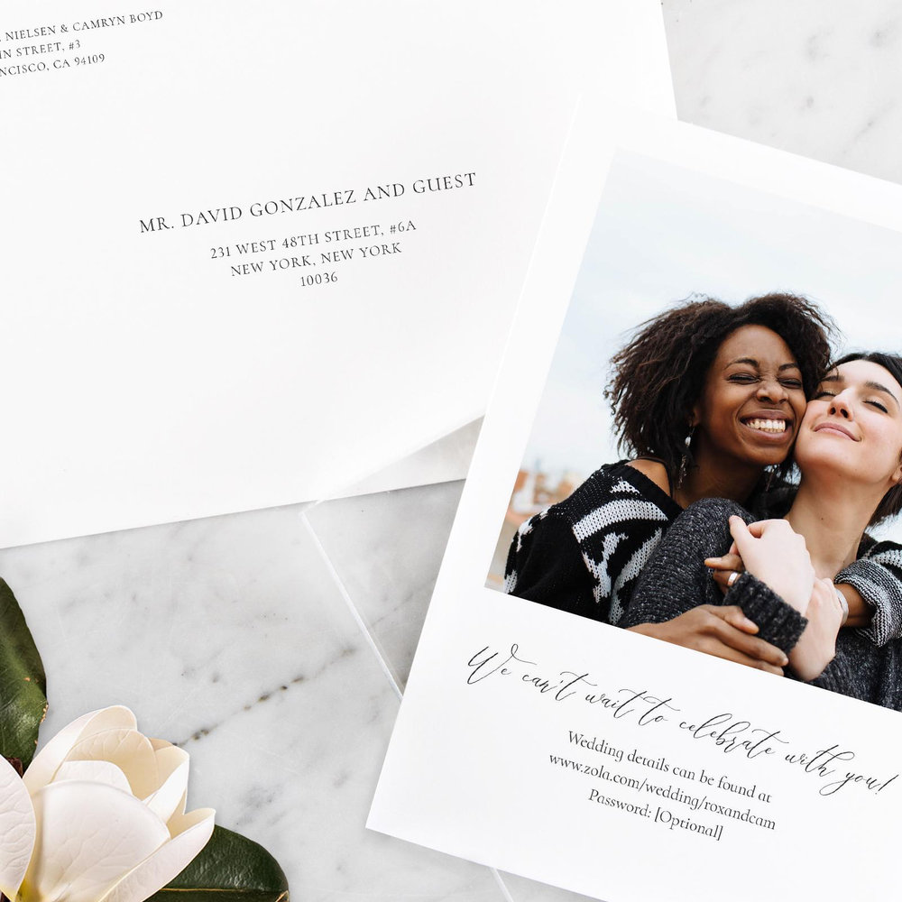 Novela Portrait | White | Zola Wedding Invitations