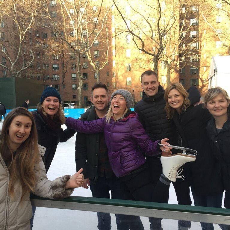 "The gang" iceskating in Stuytown.  December 5, 2016.