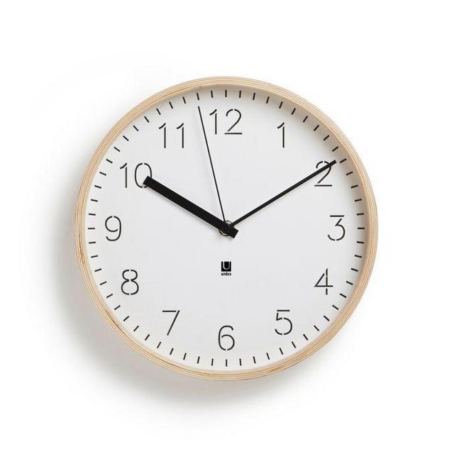 Umbra® Rimwood Wall Clock in White/Natural
