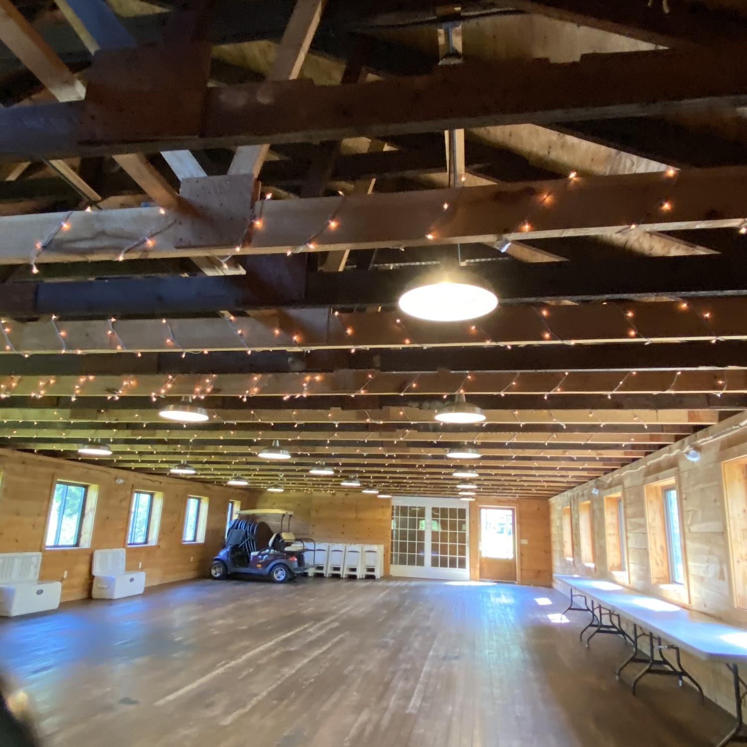 The ceremony will be inside the single level barn/dance hall