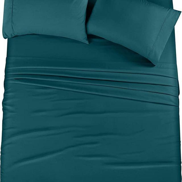 Utopia Bedding Queen Bed Sheets Set - 4 Piece Bedding - Brushed Microfiber - Shrinkage and Fade Resistant - Easy Care (Queen, Teal)