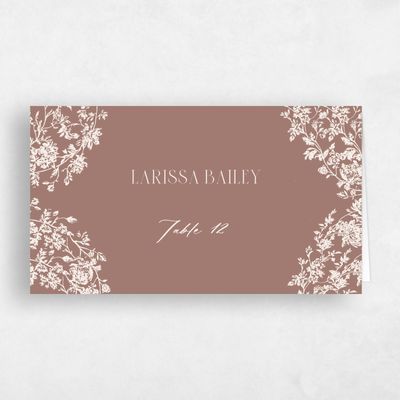 Chestnut, Brown Wedding Place Card - Treviso