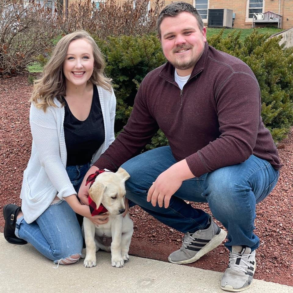 Us with our puppy, Summer.