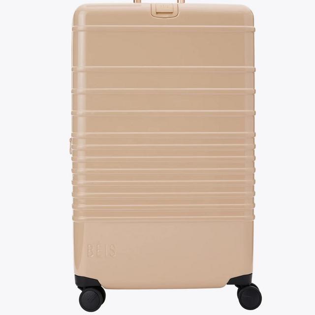 The Large Check-In Roller in Glossy Beige