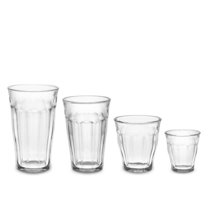 Duralex Picardie Glass Tumblers, Assorted Set of 24