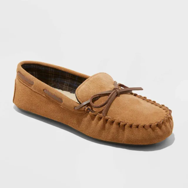 Men's Topher Moccasin Slippers - Goodfellow & Co™ Chestnut 11