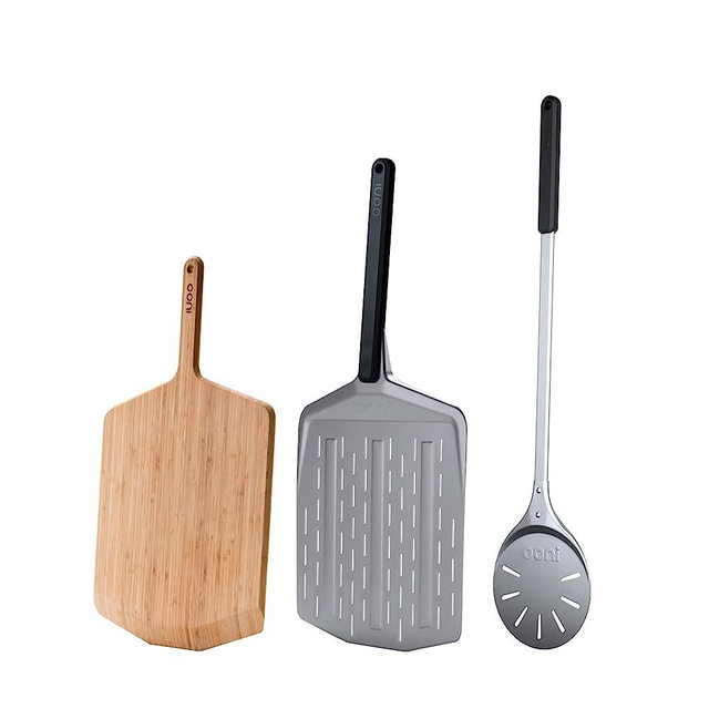 ooni 12" Perforated Pizza Peel Turning Peel 12" Bamboo Serving Pizza Peel - Essesntial Pizza Oven Accessories Bundle
