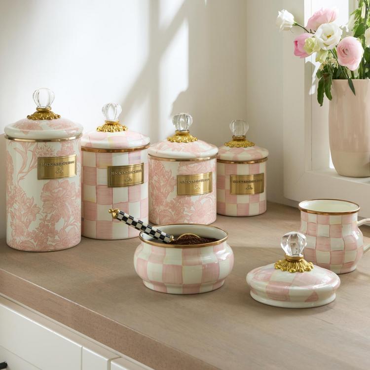 MacKenzie-Childs, Rosy English Garden Enamel Canister | Zola