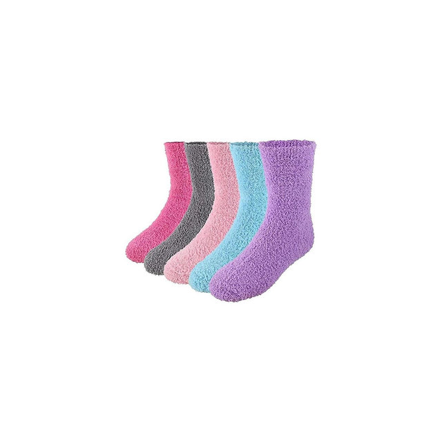 Market & Layne Women's 5 Pair Fuzzy Socks, Adults Super Comfy Socks