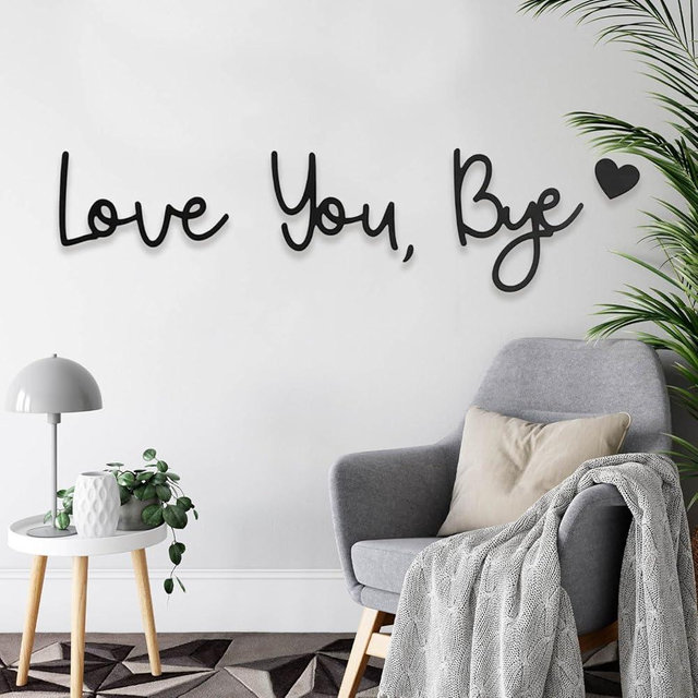 Tianhengyi Love You Bye Sign Above Door, Wooden Wall Art Home Decor, Express Love & Warmth, Romantic Gift for Family, Lovers, or Valentine’s Day Decorations for Entryway, Hallway, or Living Room