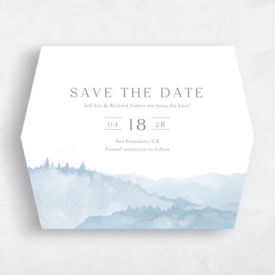 Blue Diamond Wedding Save the Date - Denver Landscape