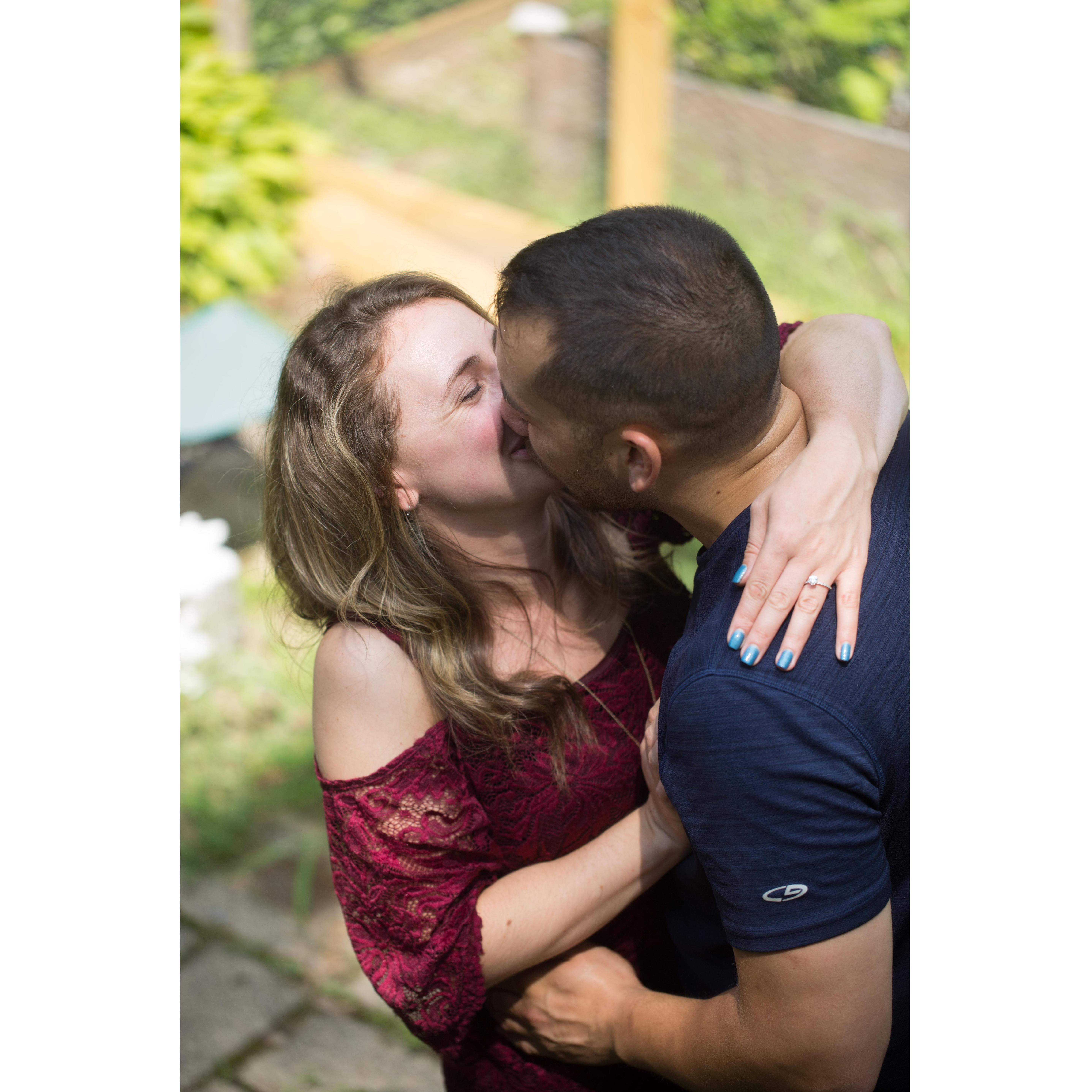 He asked, and she said yes on July 27, 2018