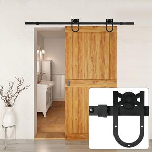 Coocheer Homdox Antique Sliding Barn Wood Door Hardware, Dark Black, 6 Feet