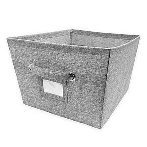 E-Z Do Large Textured Canvas Storage Bin in Grey
