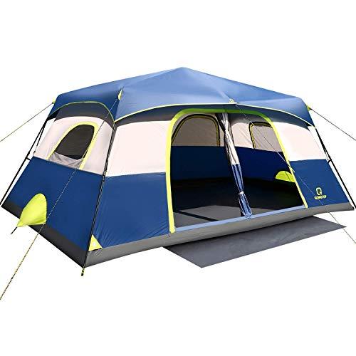 OT QOMOTOP Camping Tent, 4/6/10 People 60 Seconds Set Up, Top Rainproof, 5 Ventilations, Sturdy Frame, Storage Bag, Seamless Gap, Electrical Cord Access Port, Gate Mat(8 x 8ft, 10 x 9ft, 14 x 10ft)