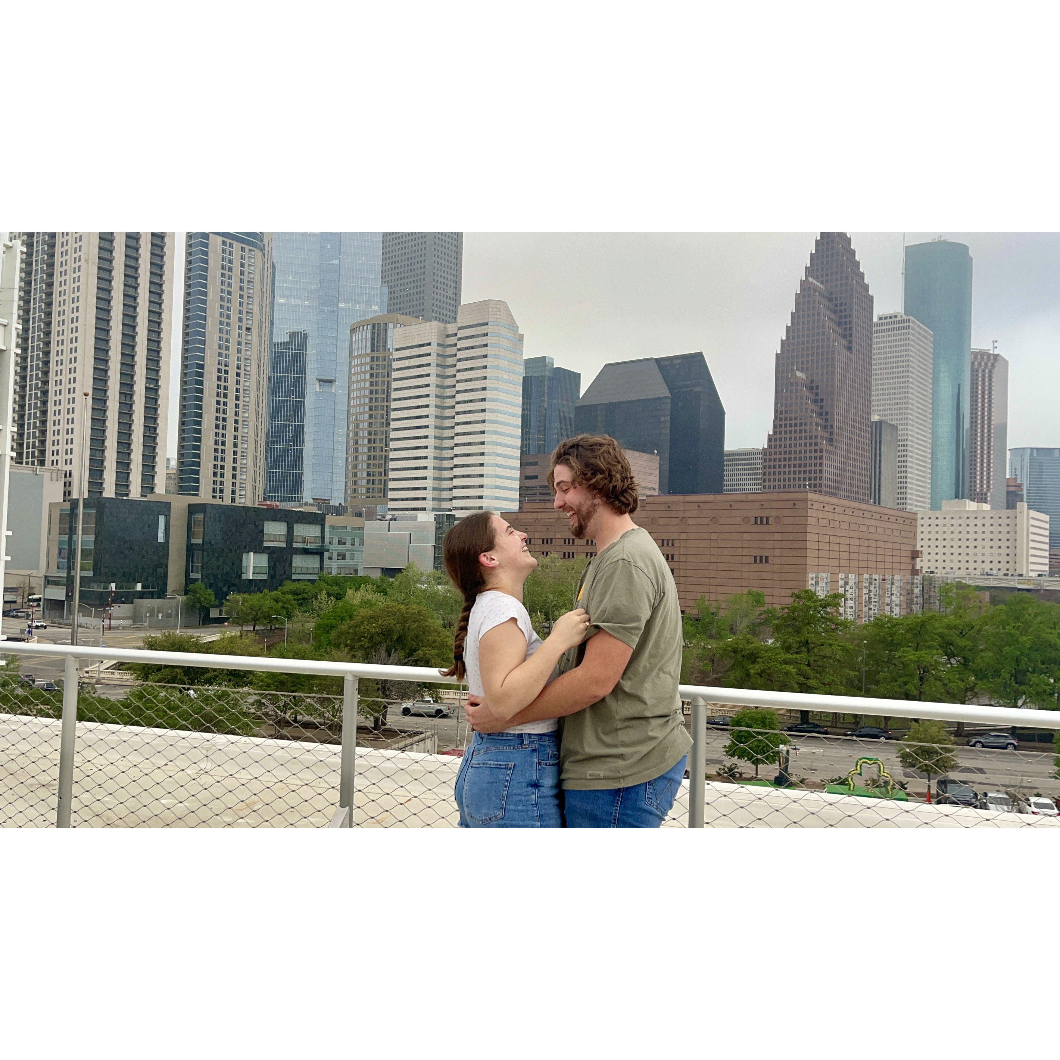 Big smiles after Chris proposed :)