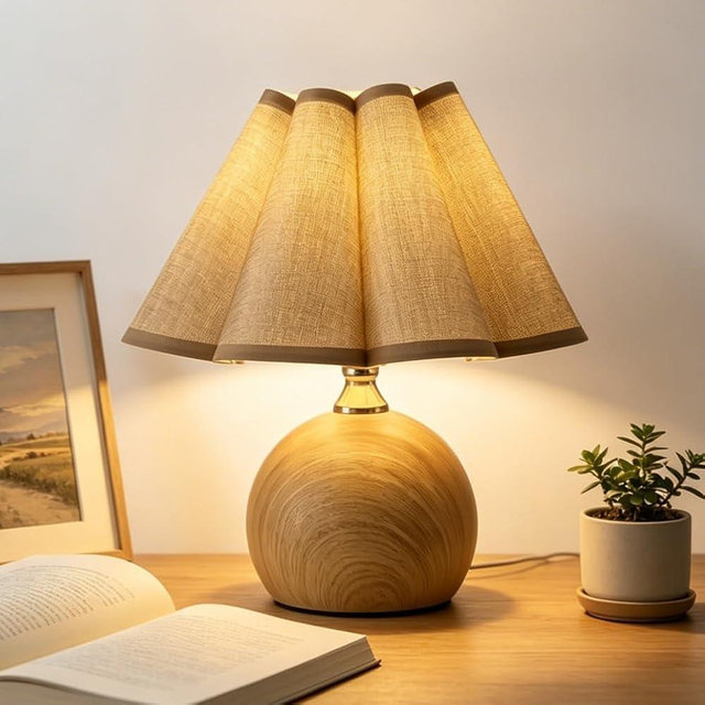 ZSSYLLZ Small Vintage Lamp Mini Table Lamp for Kitchen Counter with | 3 Color Temperatures | 2 Bulbs | for Nightstand Bedside End Table, Bedroom Living Room, Small Spaces