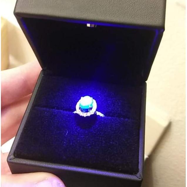 This is what the ring box looked like -- yes, it had a light inside!