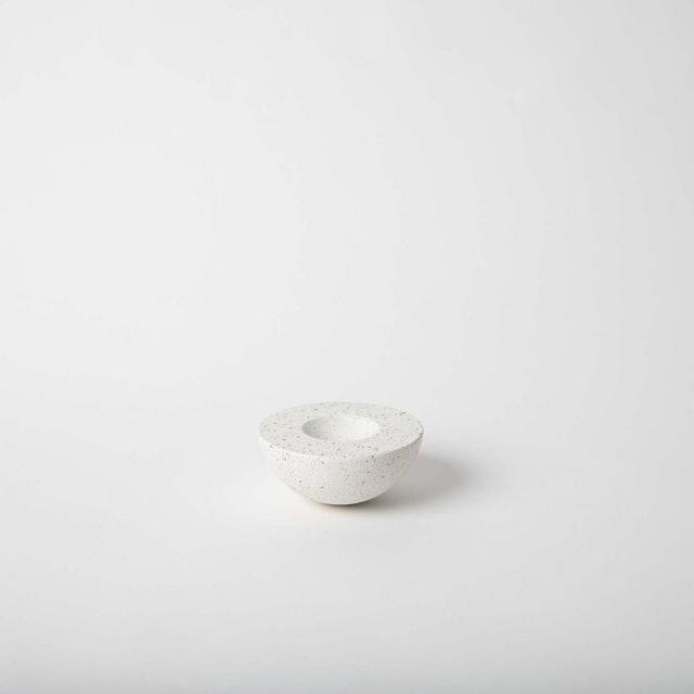 Wobble Incense Holder Concrete 3X3 White Terrazzo