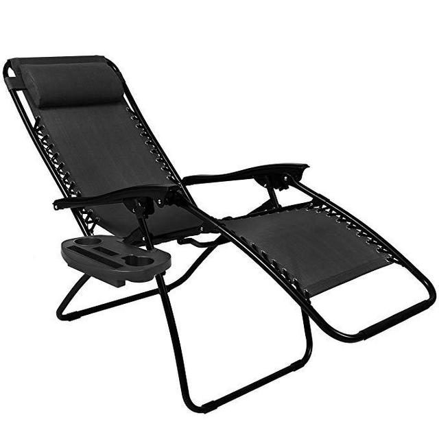 Best Choice Products Set of 2 Adjustable Zero Gravity Lounge Chair Recliners for Patio, Pool w/ Cup Holders - Black