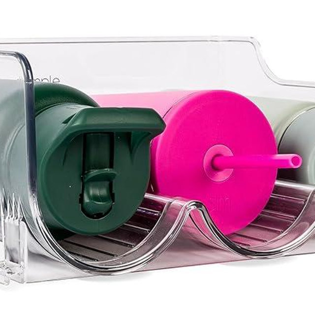 Simple Modern Water Bottle Organizer for Cabinet | Stackable Storage Plastic Organizer Rack for Bottles and Tumbler | Organization Shelf for Pantry, Kitchen, Refrigerator, Countertop | 1 Pack