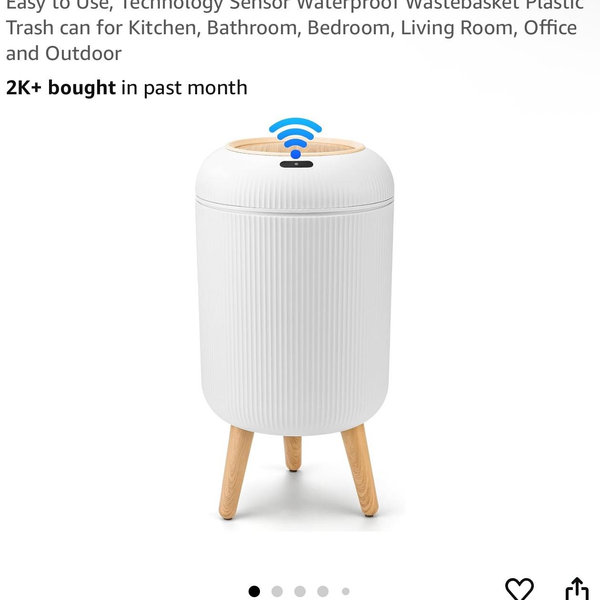 Pukomc Smart Sensor Wastebasket, Convenient and Hygienic Easy to Use, Technology Sensor Waterproof Wastebasket Plastic Trash can for Kitchen, Bathroom, Bedroom, Living Room, Office and Outdoor