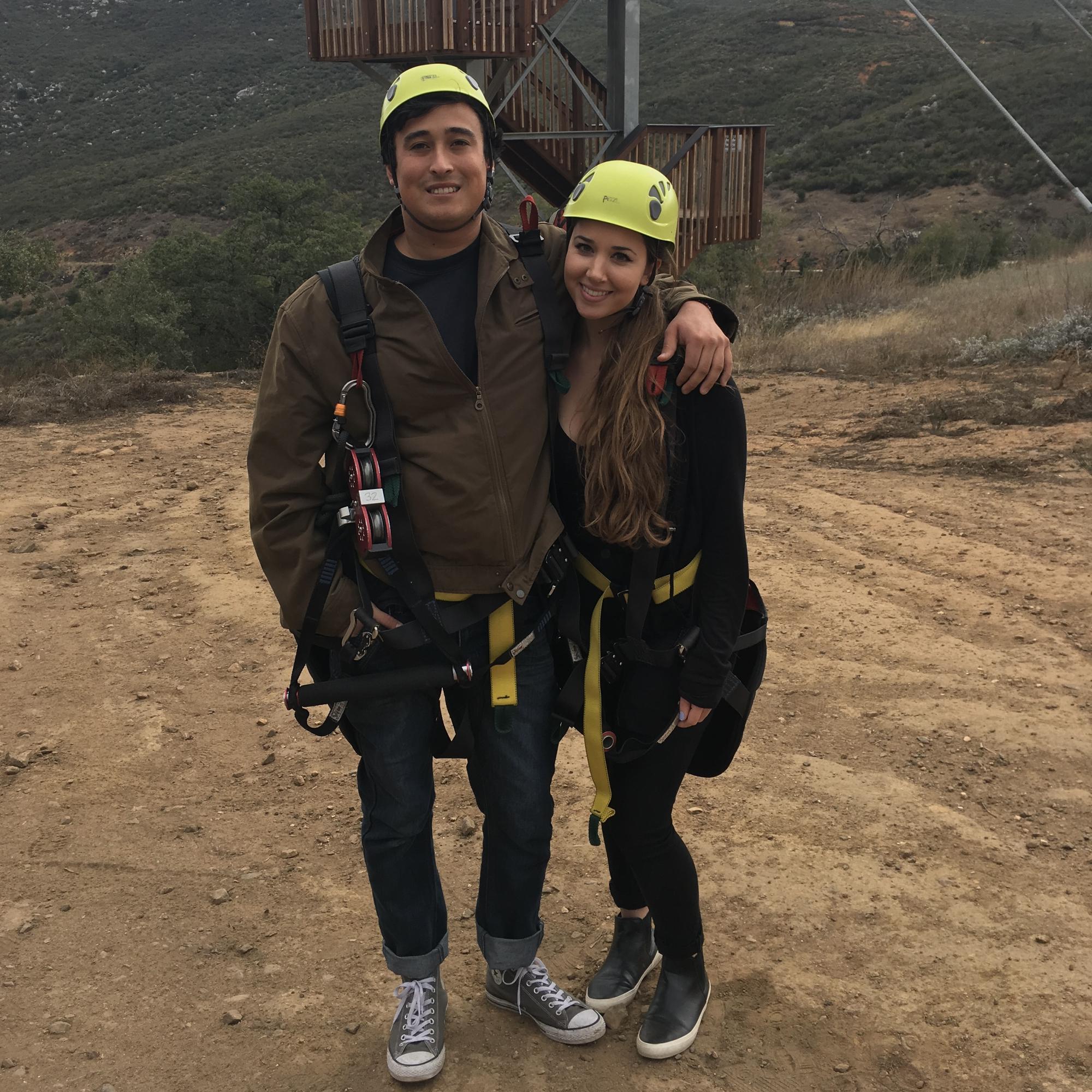 First time he met my family, we all went zip lining!