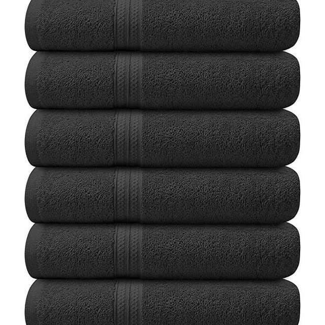 Onyx Linen Bathtowel Grey 22x44, 100% Pure Cotton Bath Towels in Pack of 6, Luxury Grey Bath Towels, Spa & Gym Towels for Bathroom for Daily Use