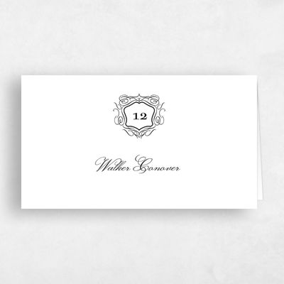 White Wedding Place Card - Griffin
