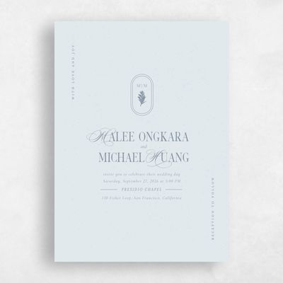 Ice, Blue Wedding Invitation - St Lucia Classic