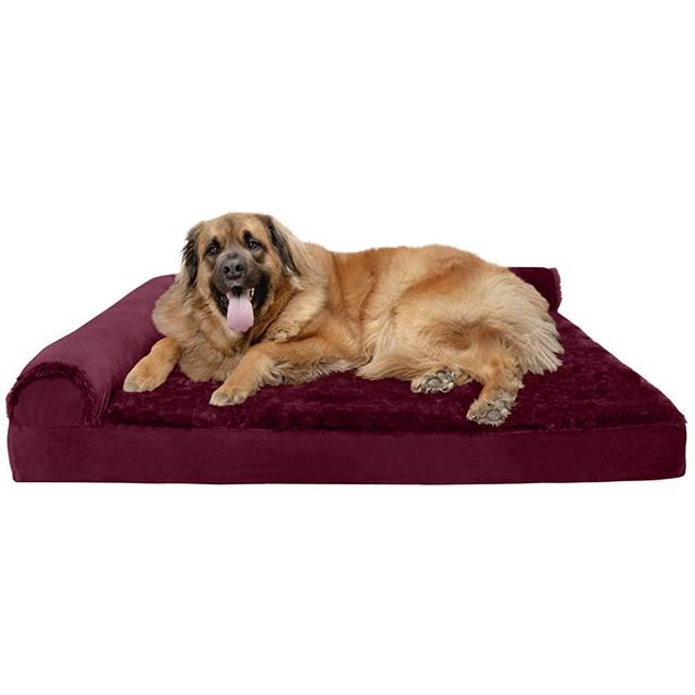 Furhaven Orthopedic CertiPUR-US Certified Foam Pet Beds for Small, Medium, and Large Dogs and Cats - Two-Tone L Chaise, Southwest Kilim Sofa, Faux Fur Velvet Sofa Dog Bed, and More