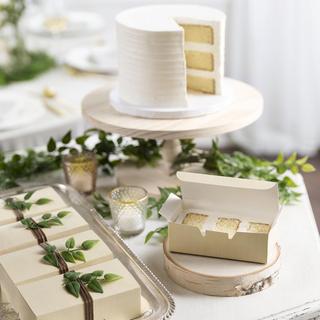 Wood Print Cake Slice Boxes, Set of 20