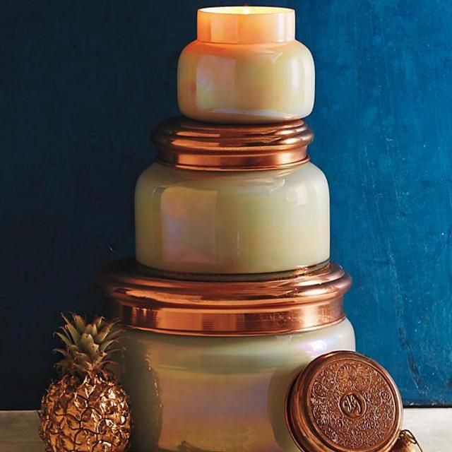 Colossal Capri Blue Mercury Glass Candle