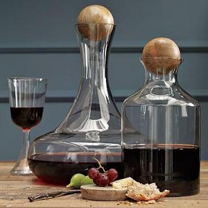 Glass Bottles with Wood Stoppers