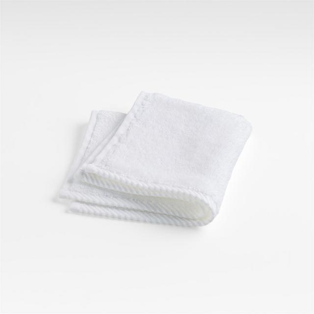 Quick-Dry White Organic Cotton Washcloth