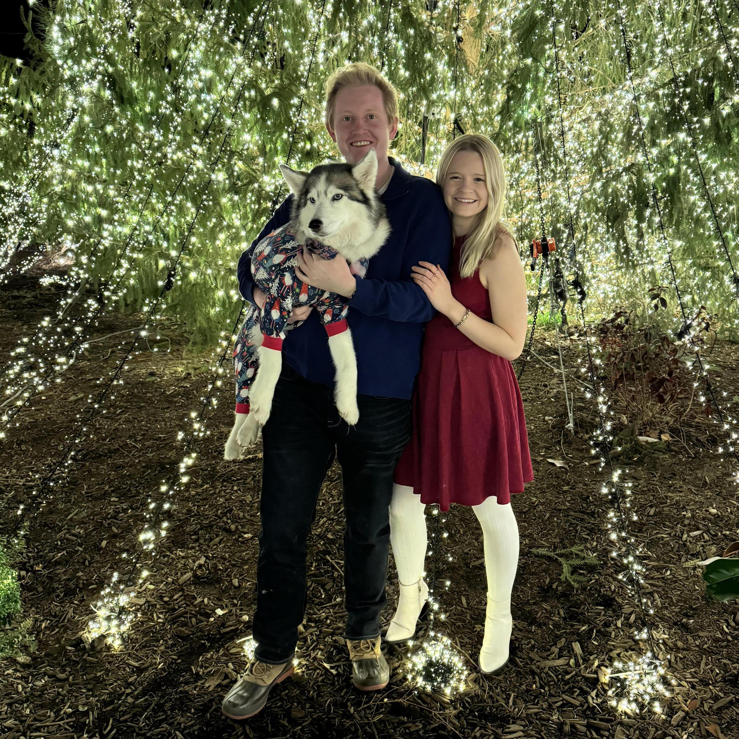 We took Makia, our husky, to see the Christmas lights at the Biltmore shortly after moving to Spartanburg (December 2023)