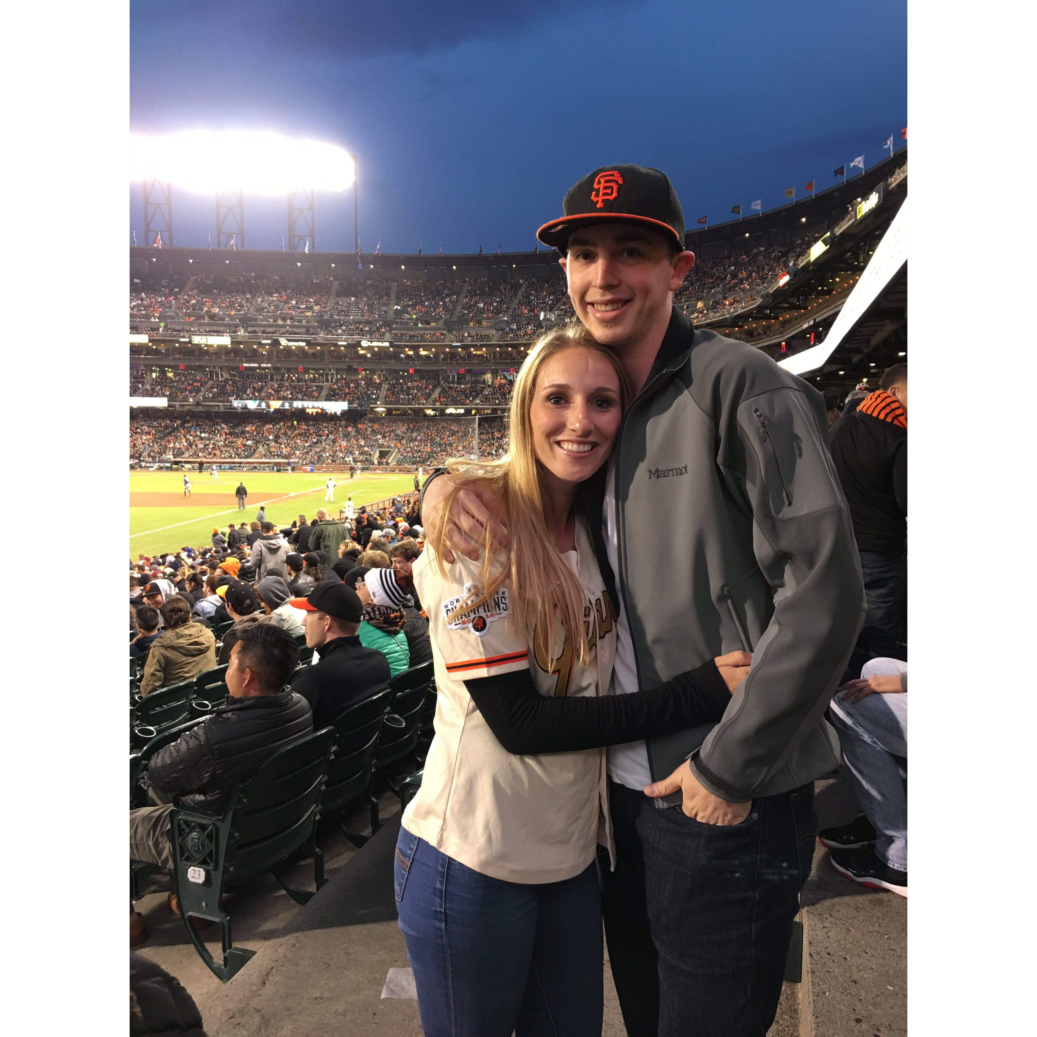 Our very first Giant's game together and the night we became boyfriend and girlfriend.