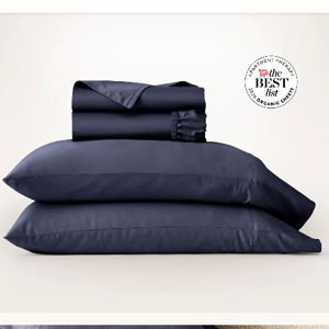 Percale Hemmed Sheet Set - Coastal Navy-King
