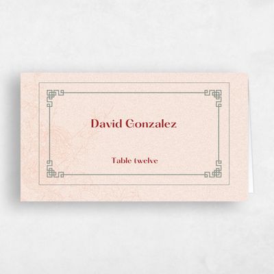 Blush, Pink Wedding Place Card - Ames