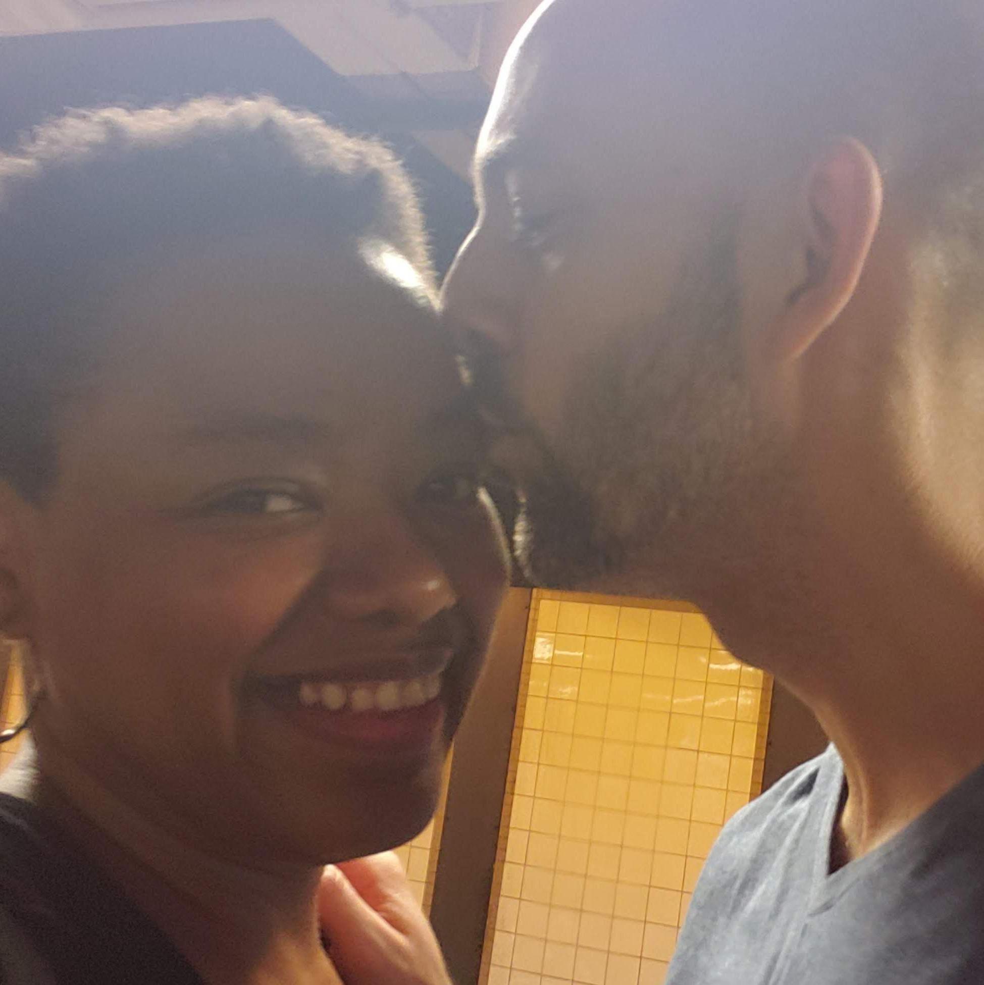 Blurry in love in the MTA.