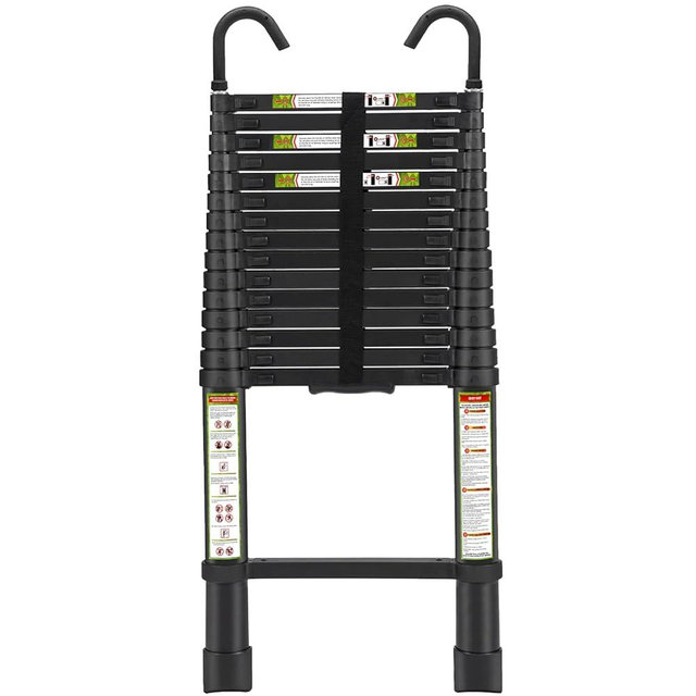 Telescopic Ladder, 20.34FT RIKADE Aluminum Telescoping Ladder with Stable Hook and Non-Slip Feet, Portable Extension Ladder for Household and Outdoor Working 330lb Capacity